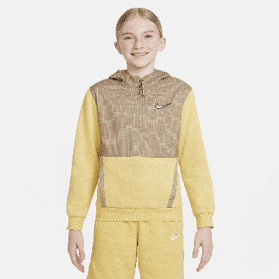Shop Nike Outdoor Play Easyon Big Kids' Fleece Hoodie In Yellow