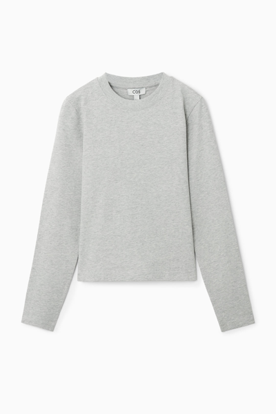 Shop Cos Regular-fit Heavyweight Long-sleeved T-shirt In Grey