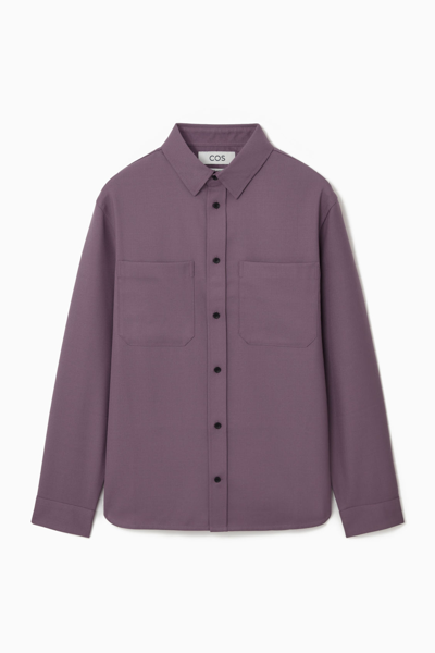 Shop Cos Relaxed Utility Shirt In Purple