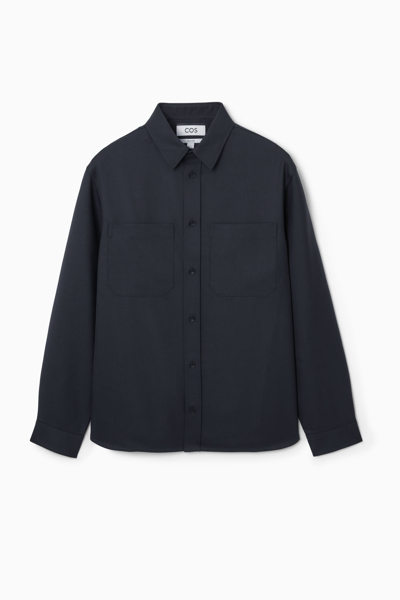 Shop Cos Relaxed Utility Shirt In Blue