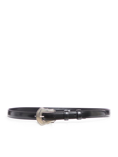 Shop Celine 18 Mm Belt In Black