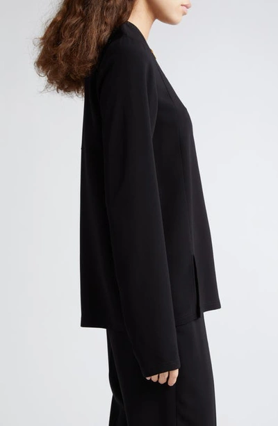 Stella Mccartney Iconic Knit Half Zip Top In Black