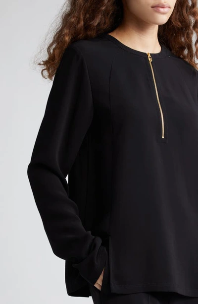 Stella Mccartney Iconic Knit Half Zip Top In Black