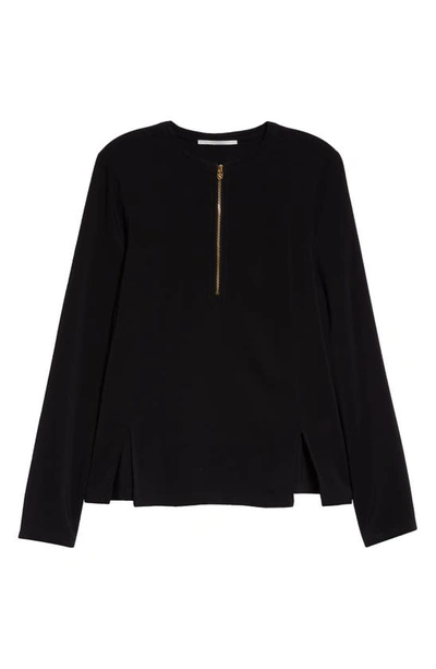 Stella Mccartney Iconic Knit Half Zip Top In Black