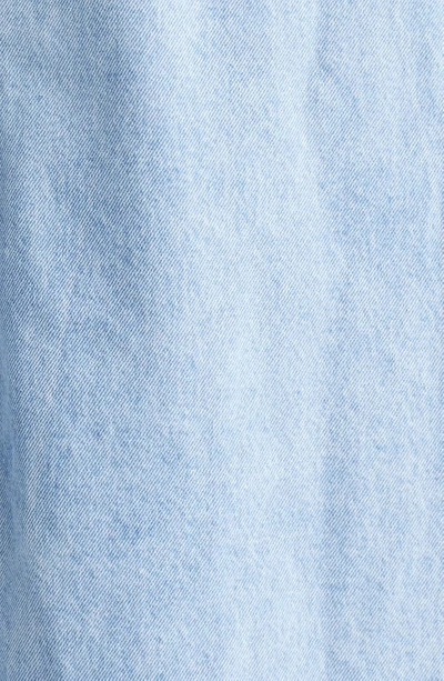 Shop Stella Mccartney S-wave Logo Patch Denim Shirtdress In 4699 - Light Vintage Blue