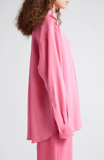 Shop Stella Mccartney Oversize Button-up Shirt In 5560 - Bright Pink
