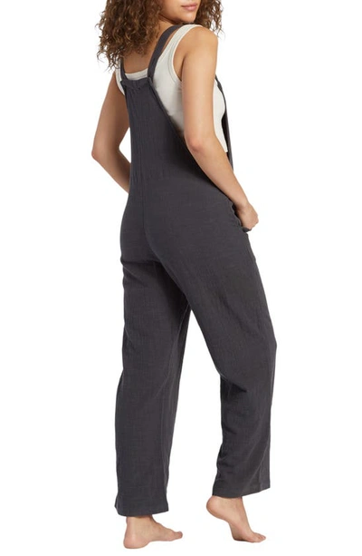 Billabong Pacific Time Cotton Gauze Jumpsuit In Black Sands