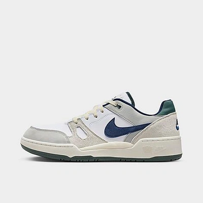 Shop Nike Men's Full Force Low Casual Shoes In White/light Iron Ore/light Bone/midnight Navy