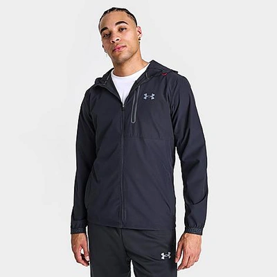 Shop Under Armour Men's Vanish Woven Full-zip Jacket In Black/pitch Grey