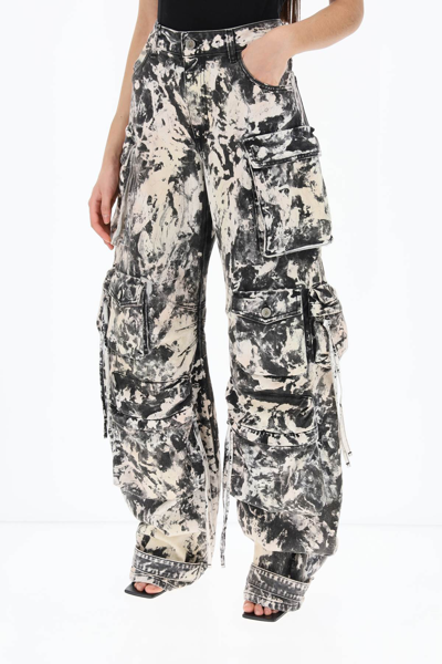 Shop Attico Fern Stained Effect Cargo Jeans