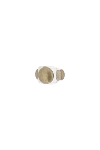 Shop La Manso Crystal Aged Gold Ring In Brown, Gold