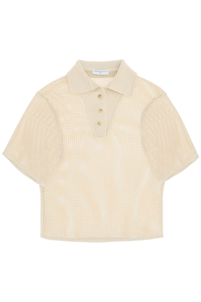 Shop Mvp Wardrobe 'pfeiffer' Stretch Knit Polo Shirt In Beige