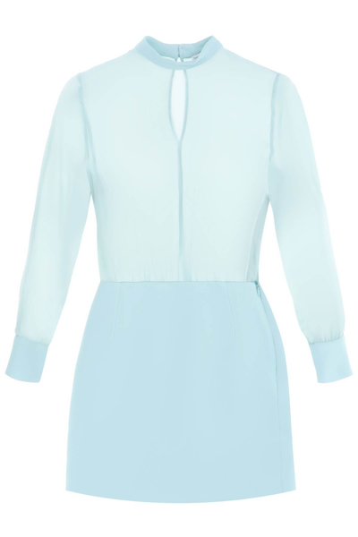 Shop Mvp Wardrobe 'plaza' Long Sleeved Dress In Light Blue