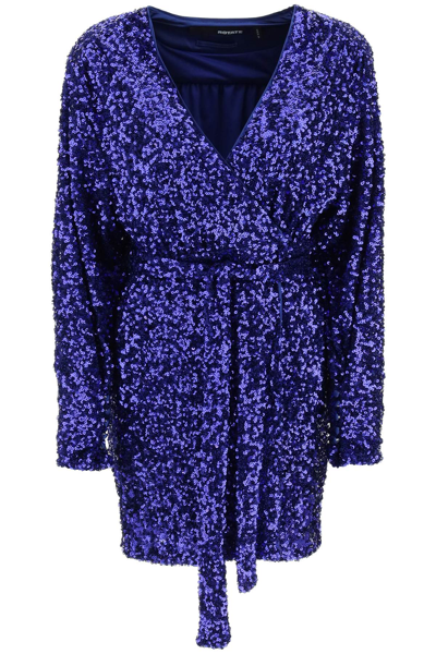 Shop Rotate Birger Christensen 'samantha' Sequined Mini Dress In Blue, Purple