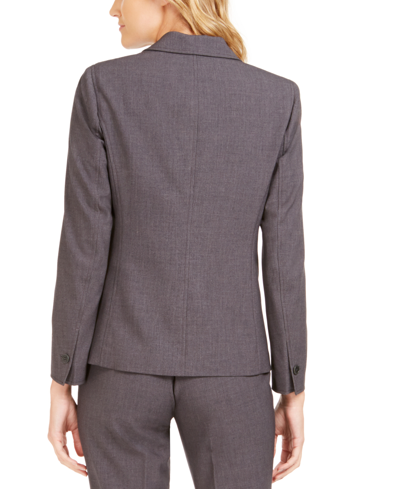 Anne Klein Petite Notched Collar One-button Blazer In Anne Black