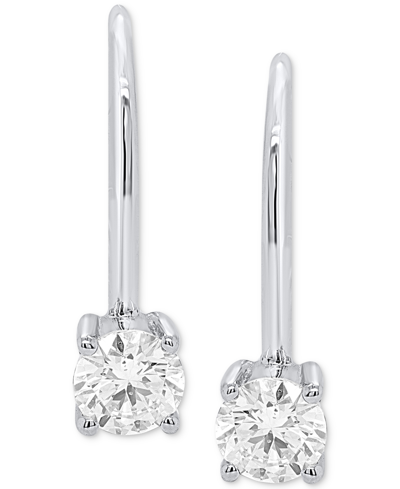Forever Grown Diamonds Lab Grown Diamond Leverback Earrings (1/2 Ct. T.w.) In Sterling Silver Or 14k Gold-plated Sterling S In Sterling Silver