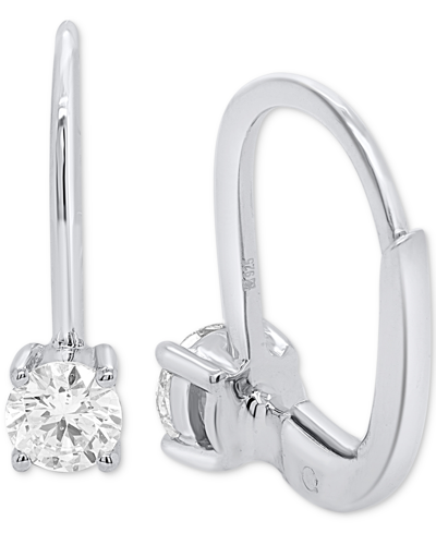 Forever Grown Diamonds Lab Grown Diamond Leverback Earrings (1/2 Ct. T.w.) In Sterling Silver Or 14k Gold-plated Sterling S In Sterling Silver