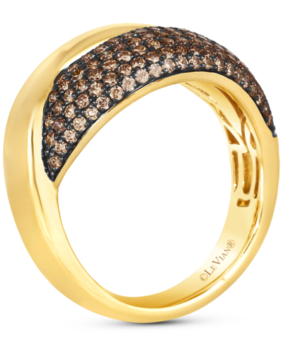 Shop Le Vian Chocolatier Chocolate Diamond Crossover Statement Ring (3/4 Ct. T.w.) In 14k Gold In K Honey Gold Ring