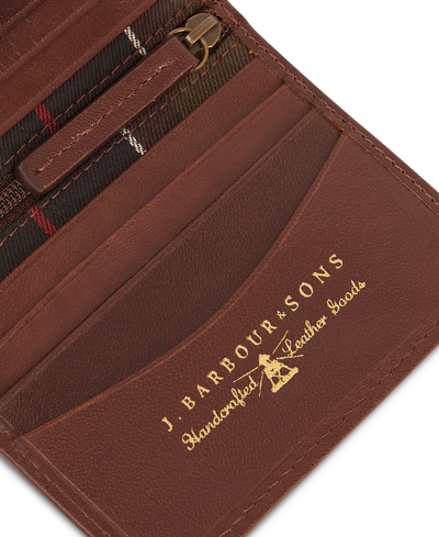 Shop Barbour Men's Colwell Small Leather Billfold Wallet In Brown,clas