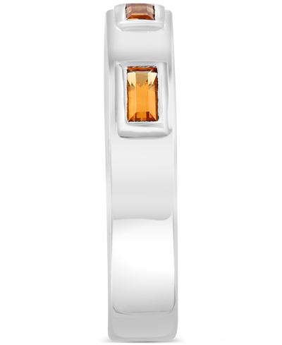 Shop Effy Collection Effy Citrine Three Stone Band (1/3 Ct. T.w.) In Sterling Silver