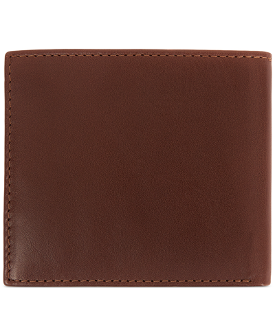 Shop Barbour Men's Colwell Slimline Leather Billfold Wallet In Brown,clas