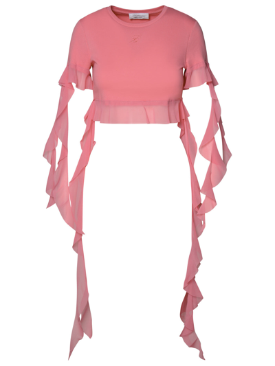 Shop Blumarine Woman  Fuscia Cotton Sweater In Pink