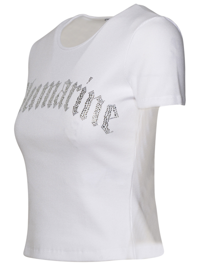 Shop Blumarine Woman  White Cotton T-shirt