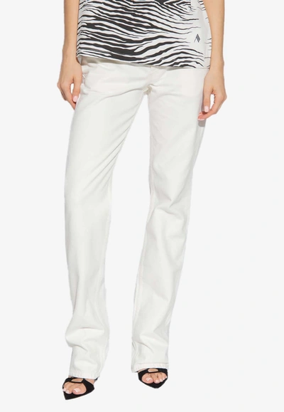 Shop Attico Basic Straight-leg Jeans In White