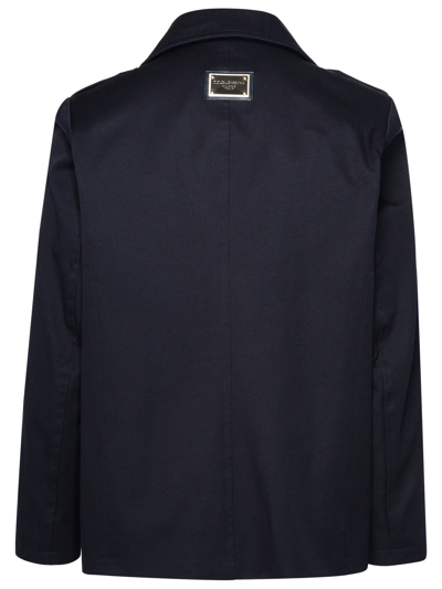 Dolce & Gabbana Blue Cotton Jacket In Blue