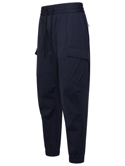 Shop Dolce & Gabbana Blue Cotton Blend Pants Man
