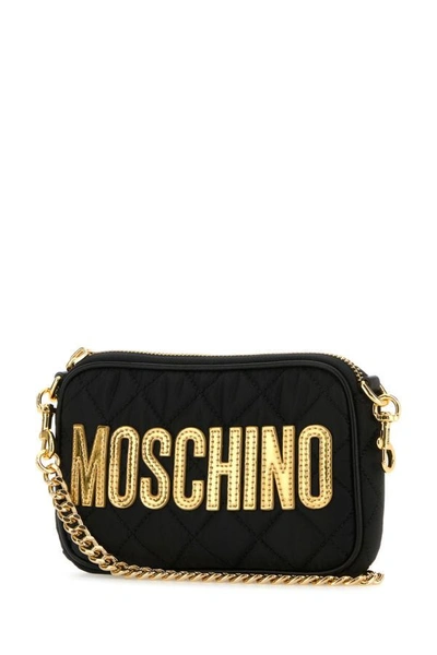 Shop Moschino Woman Black Fabric Crossbody Bag