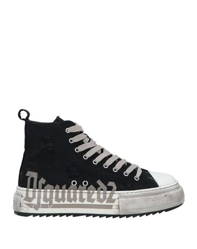Shop Dsquared2 Man Sneakers Black Size 9 Textile Fibers