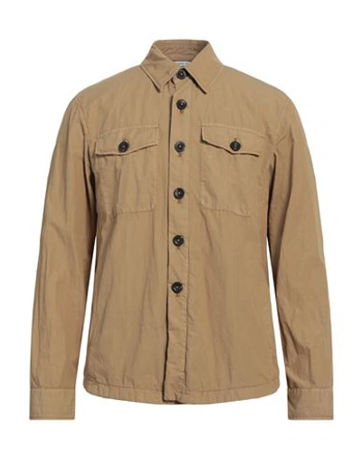 Manuel Ritz Man Shirt Camel Size 44 Cotton, Polyamide In Beige