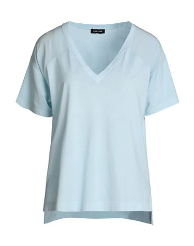 Shop Anneclaire Woman T-shirt Sky Blue Size 6 Cotton