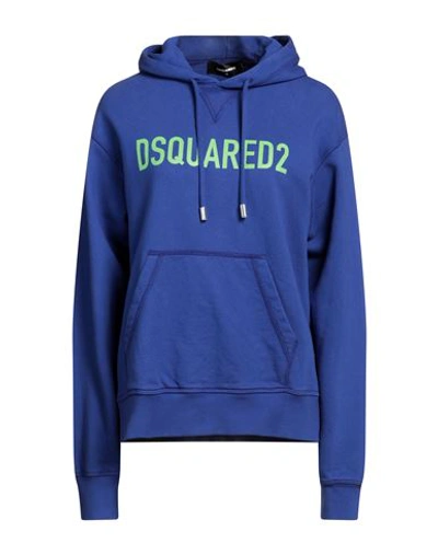 Dsquared2 Woman Sweatshirt Blue Size S Cotton, Elastane In Blue