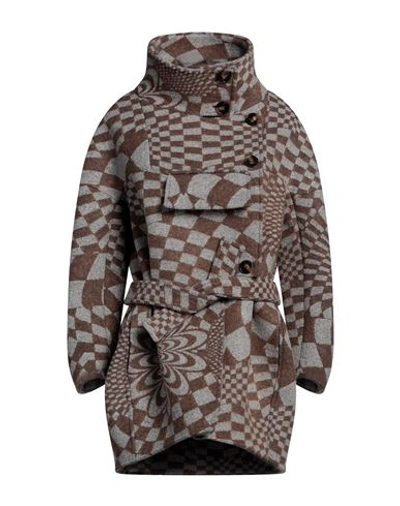 Shop Stella Mccartney Woman Coat Grey Size 0 Wool, Polyamide, Elastane