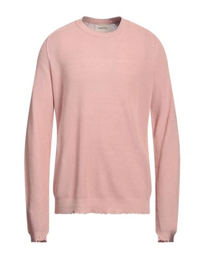 Atomofactory Man Sweater Light Pink Size L Linen, Cotton In Pink