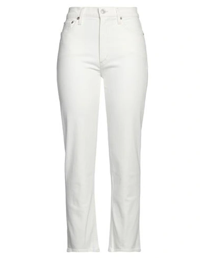 Shop Agolde Woman Jeans White Size 30 Cotton, Elastane