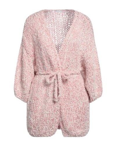 Shop Maiami Woman Cardigan Light Pink Size Onesize Cotton, Mohair Wool, Viscose, Polyamide, Wool