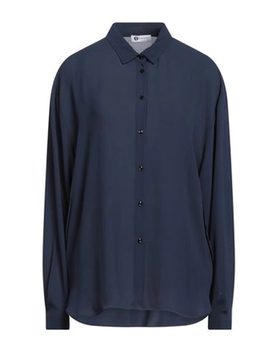 Shop Diana Gallesi Woman Shirt Navy Blue Size 14 Polyester
