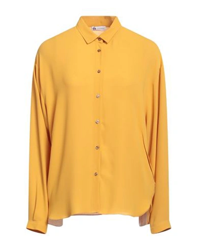Shop Diana Gallesi Woman Shirt Ocher Size 10 Polyester In Yellow