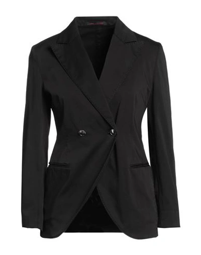 Shop The Gigi Woman Blazer Black Size 8 Cotton, Silk, Elastane