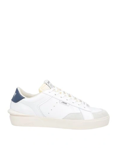 Shop Strype Man Sneakers White Size 7 Soft Leather, Textile Fibers