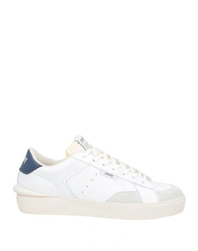 Strype Man Sneakers White Size 7 Leather, Textile Fibers In White