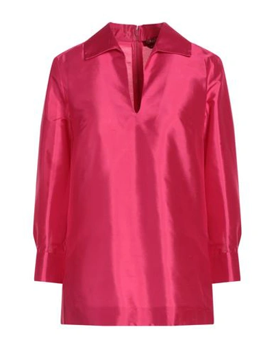 Shop Max Mara Studio Woman Top Fuchsia Size 6 Silk In Pink