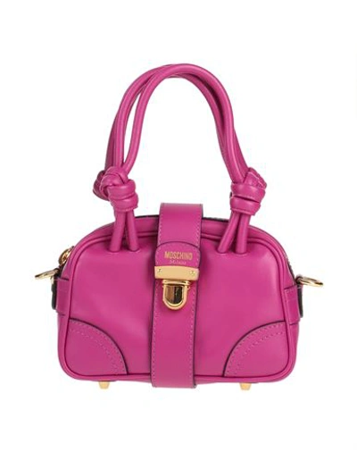 Shop Moschino Woman Handbag Fuchsia Size - Soft Leather In Pink