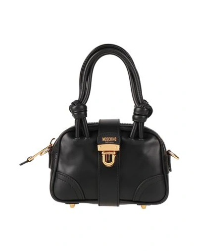 Shop Moschino Woman Handbag Black Size - Soft Leather