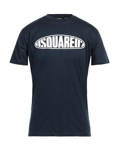 Shop Dsquared2 Man T-shirt Midnight Blue Size L Cotton