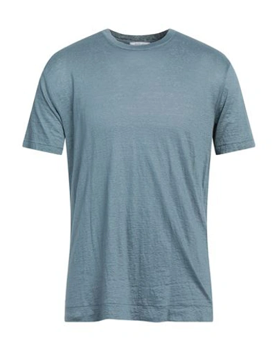 Shop Boglioli Man T-shirt Pastel Blue Size M Linen