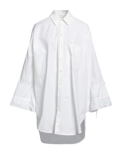 Shop Palm Angels Woman Shirt Off White Size 6 Cotton